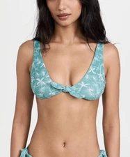 Eberjey L45156 Womens Green Tropical Toucan Cassidy Bikini Top Size M