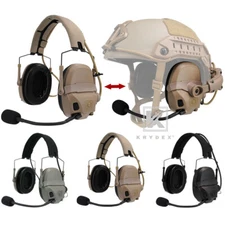 KRYDEX FCS AMP Tactical Headset Pickup Noise Reduction Earmuf fo Shooting Helmet