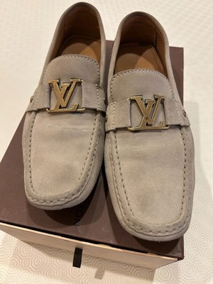 Louis Vuitton Monte Carlo Schuhe Halbschuhe beige Wildleder NEUWERTIG Gr. 44,5