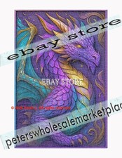 1000 piece jigsaw puzzle Purple dragon enchanted fantasy retro