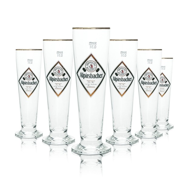 6X Alpirsbacher Bier Glas 0,3L Pokal Siena Pils Tulpe GläSer Kloster Brauerei-image