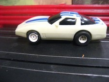 NEW Tyco Ho Slotcar White Glow in Dark with Blue Stripes Corvette 440 Magnum 