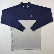 Detroit Tigers Mock Neck Turtleneck Blue Majestic Official Vintage Size Men’s L