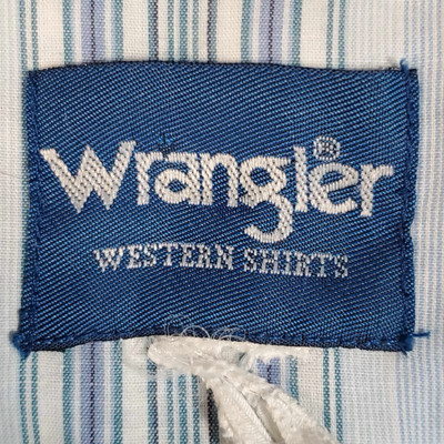 Vintage 90's 2XL Wrangler Western Shirt Pearl Snap Red White Blue