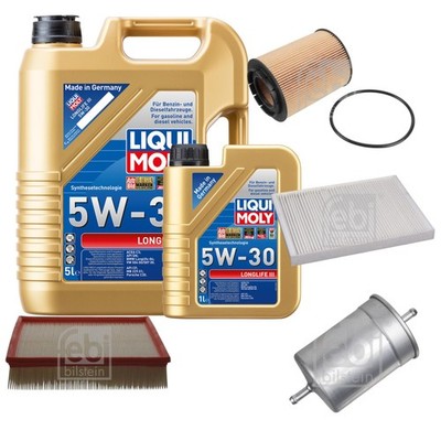 FEBI BILSTEIN Inspektionspaket 6L Liqui Moly 5W30 Longlife3 für VW Passat