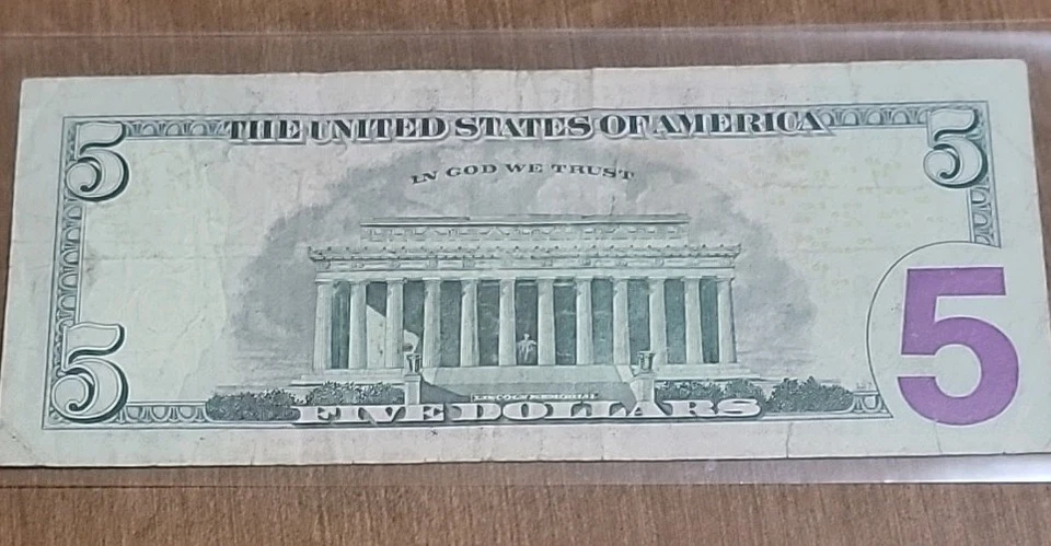 Ultra Low Serial 2013 $5 BILL FEDERAL RESERVE STAR NOTE ☆ Rare LOW SERIAL NUMBER - Image 4 of 4