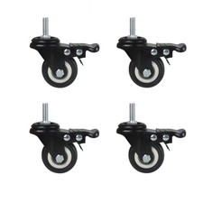 4Pcs 1.5 Inch Heavy Duty Caster Wheels Swivel Casters with Brake and M8 Threa...