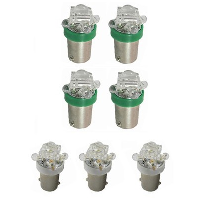 CJ Classics Instrument Panel Bulbs LED Green Set Mustang With Gauges 1965-1966