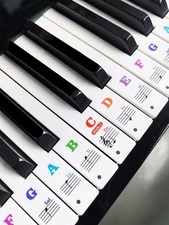 Piano Keyboard Stickers for 37/49/54/61/76/88 White Keys Only, Colorful Music...