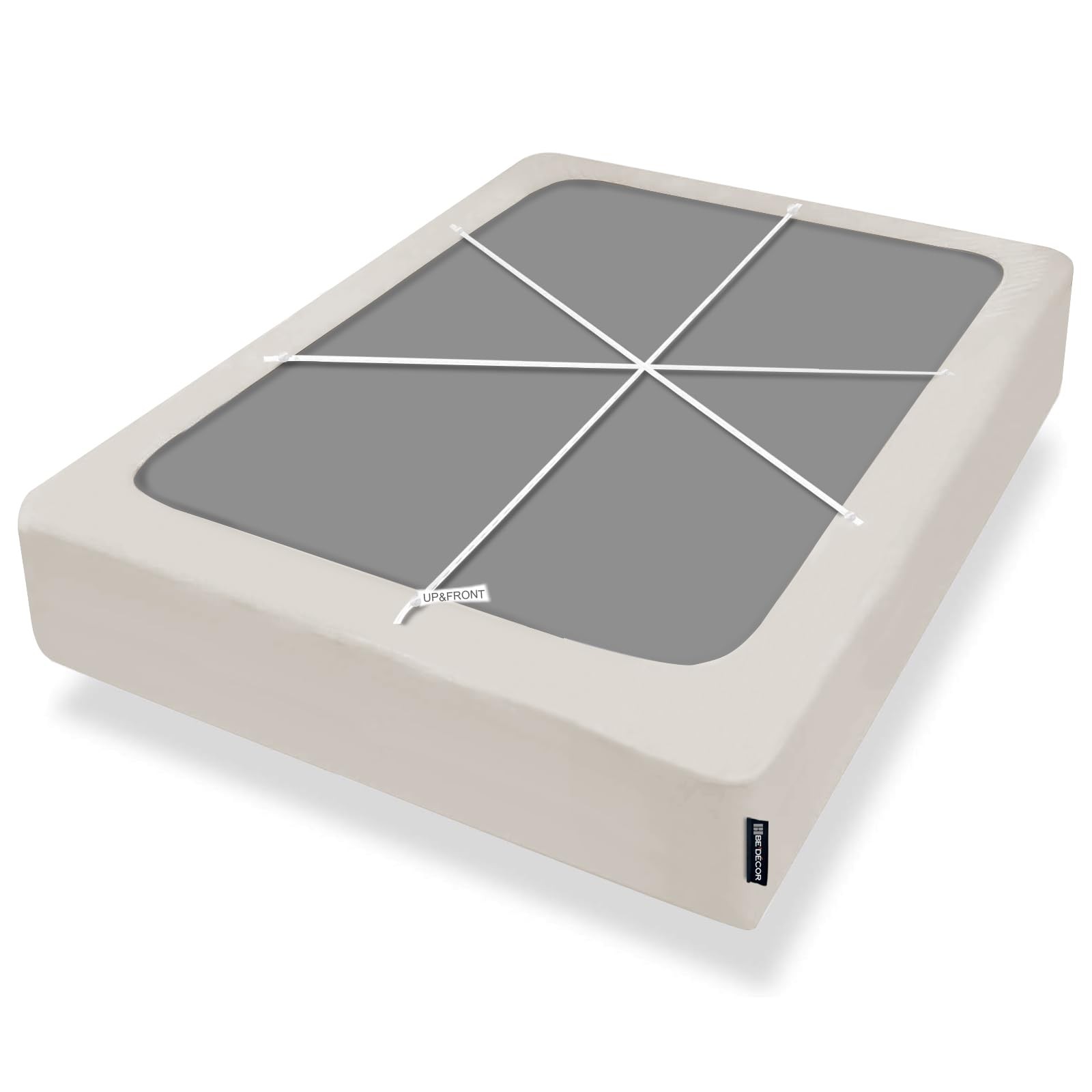 4-9 Inches Box Spring Cover Queen Size Taupe with Stretchy Fabric Bed Frame Cove