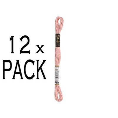 12x Anchor Sticktwist 8m, fraise, Baumwolle, Farbe 893, 6-fädig, VPE
