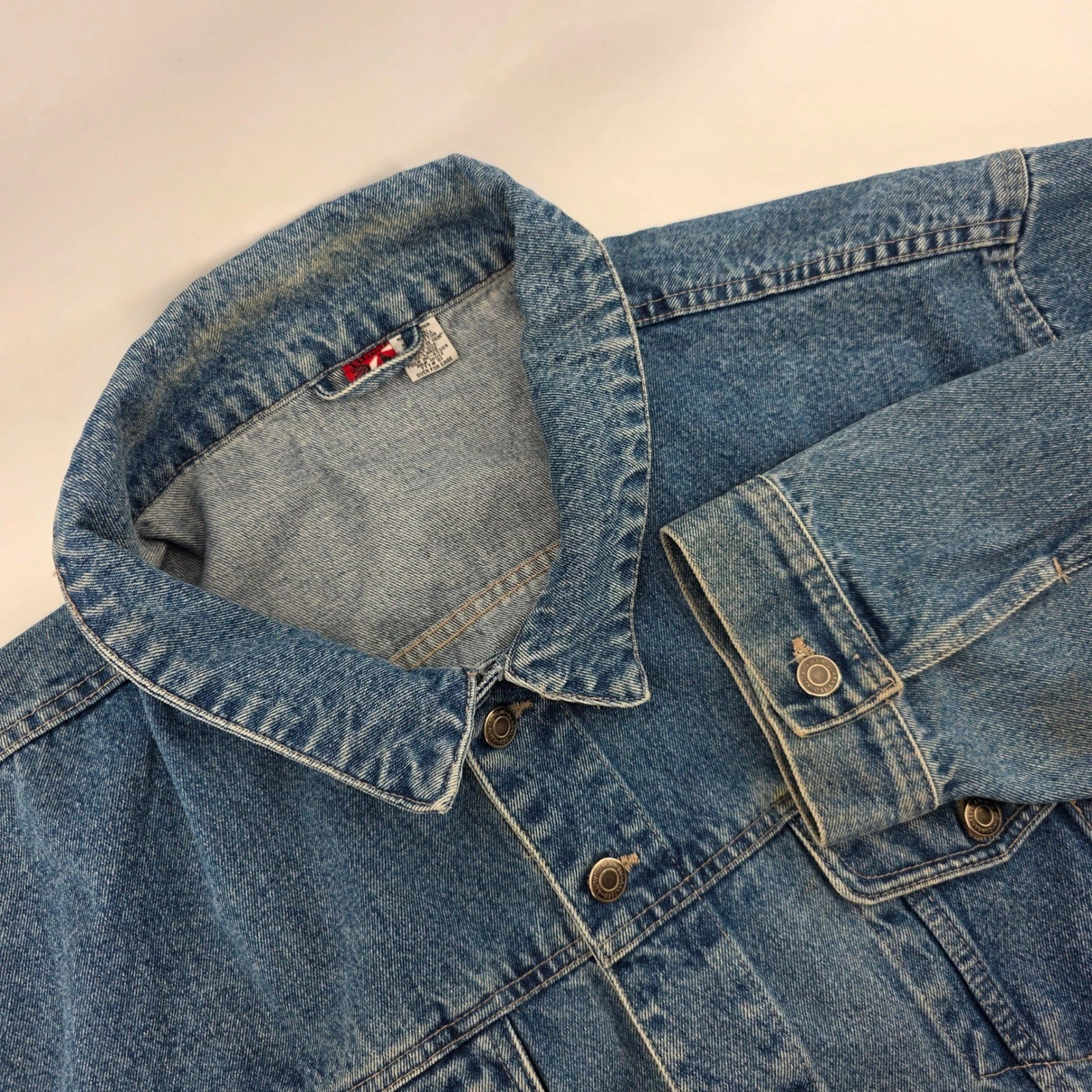 Vintage Marlboro Star Denim Jacket Mens XX Large Blue Jean Classic Trucker Coat