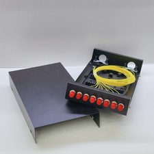 8 Port Desktop Terminal Box Fiber Optic Patch Panel with FC/UPC Pigtails Adapter