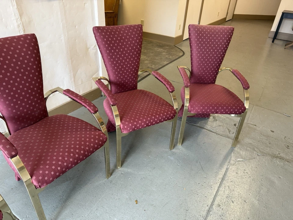 Lote de sillas de comedor modernas Milo Baughman Carsons Hollywood Regency Post de colección Foto 3 de 4