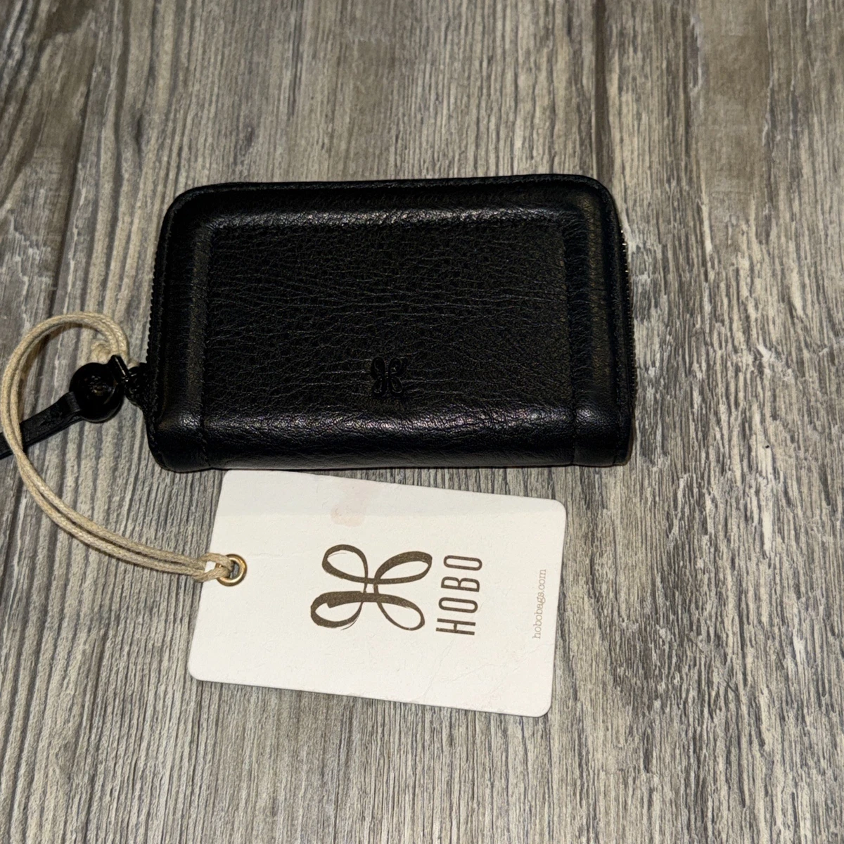 Black Leather Hobo International Wallets for Women for sale  display picture 1