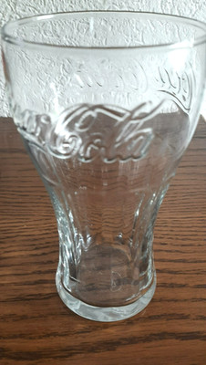 Glas Coca Cola +0,4l rastal+koffeeinhaltig+klar+Höhe16 cm+ Öffnung+ 9 cm+Sammler