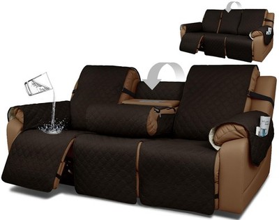Waterproof Recliner Sofa Covers with Flipped Middle Backrest Washable Recline...