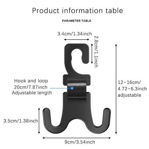 Car Headrest Hooks Auto Back Seat Hanger For Wallet Purse Shopping Bag Hook - Picture 3 of 11