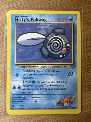 Pokemon TCG Misty's Poliwag 89/132 Gym Heroes Regular Moderately Played English