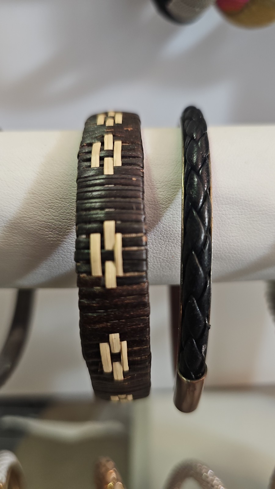 26 Wrapped Solid Metal Bangles - Beads. Wire Mesh… - image 8