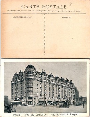 Paris Hotel Lutetia Postcard - 43 Boulevard Raspail Cityscape