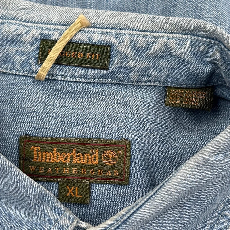 Camisa vaquera Weathergear Timberland - XL algodón lavado claro Foto 3 de 4