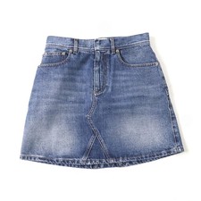 Christian Dior Ladies Skirt Cotton Trapezoid Denim Mini Indigo Size 40 Italy