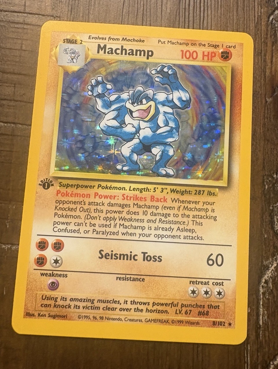 Pokémon TCG Machamp Base Set 8/102 Holo Unlimited Holo Rare