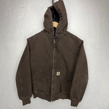 Carhartt Sandstone Active Jacket Quilt Lined Womens Small WJ130 DKB Dark Brown