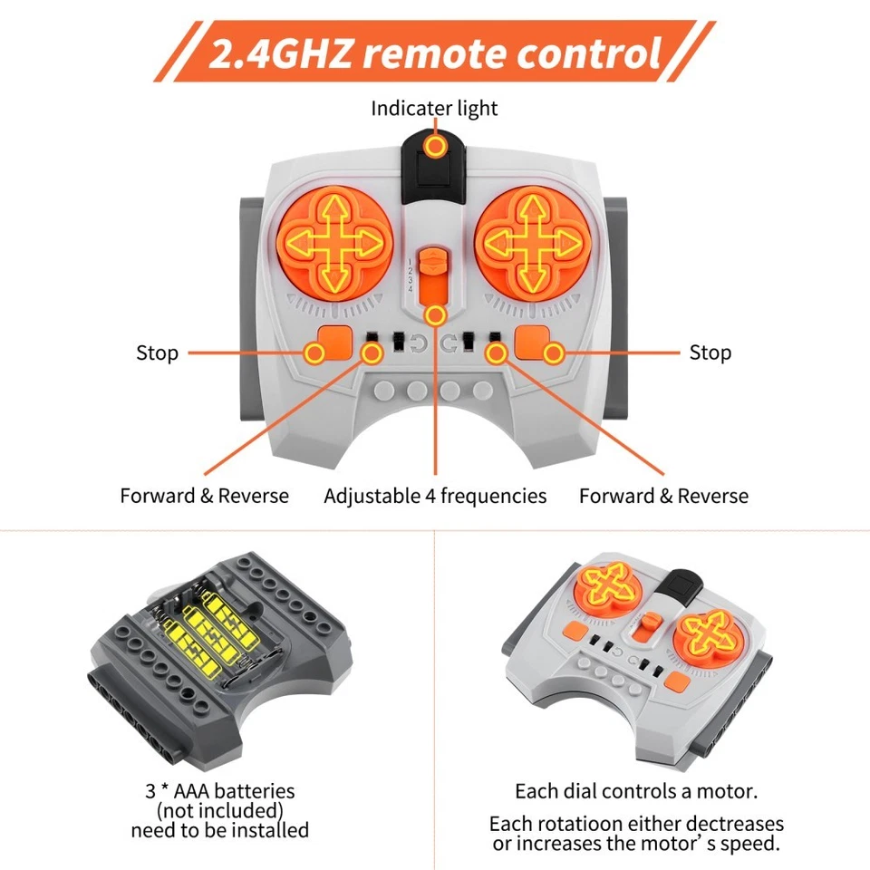 7-teiliges Fernbedienungs Motor Set für Lego Technik Powerfunctions Set Motor RC - Bild 3 von 4