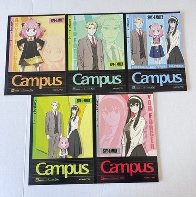 Spy Family X Kokuyo Campus Notebook 5 Pack B5 Ruled Line 7mm 30 Paper  10 x7 