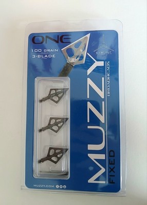 Muzzy One - 100 GR 3-Blade Fixed Broadheads - 3 Pack - New/Sealed