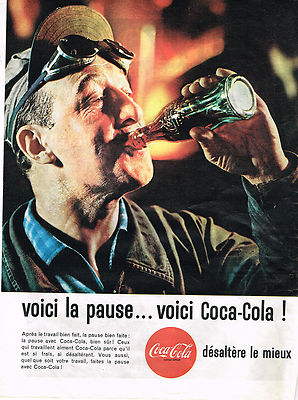 REKLAME WERBUNG 074 1961 COCA-COLA Soda de LA PAUSE