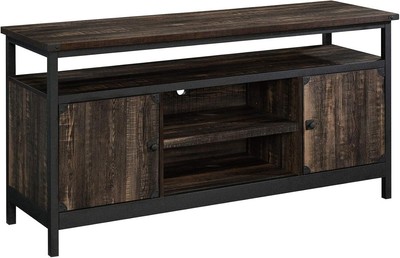 Sauder Steel River Industrial Metal & Wood TV Credenza, Doors, for TVs Up To 65''