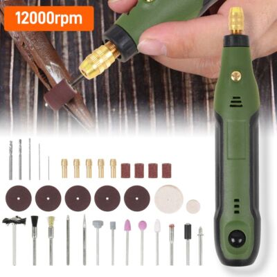 34Tlg Mini Dremel Multifunktionswerkzeug USB Akku für Mehrzweck Drehwerkzeug DHL