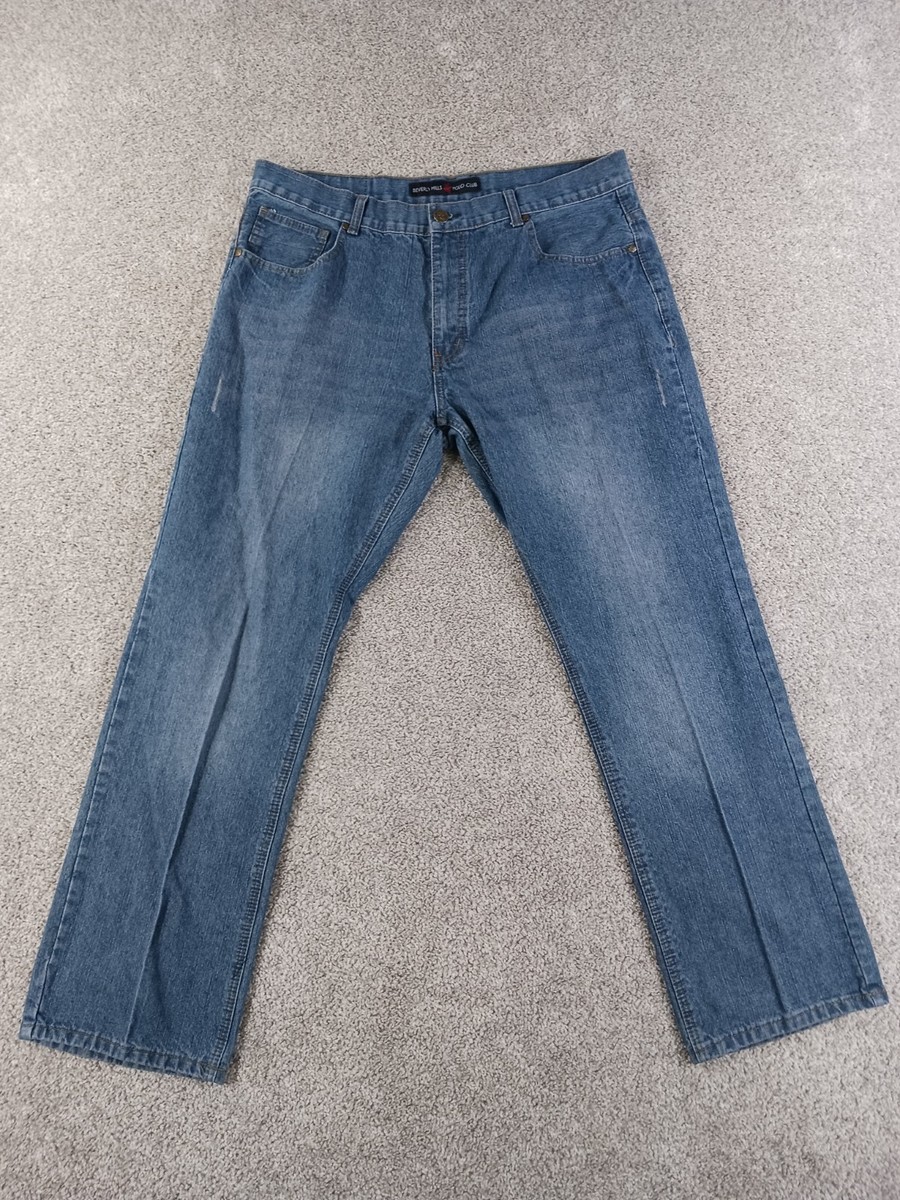 Beverly Hills Polo Club Mens Denim Jeans 38x32 Bootcut Cotton