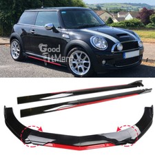 Gloss Front Bumper Lip Spoiler Splitter +Side Skirts For Mini Cooper R50 R53 R56