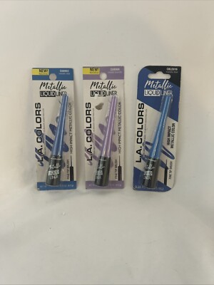 L.A. Colors Metallic Liquid Eyeliner Lavender & Blue Lot Of 3 New in Box
