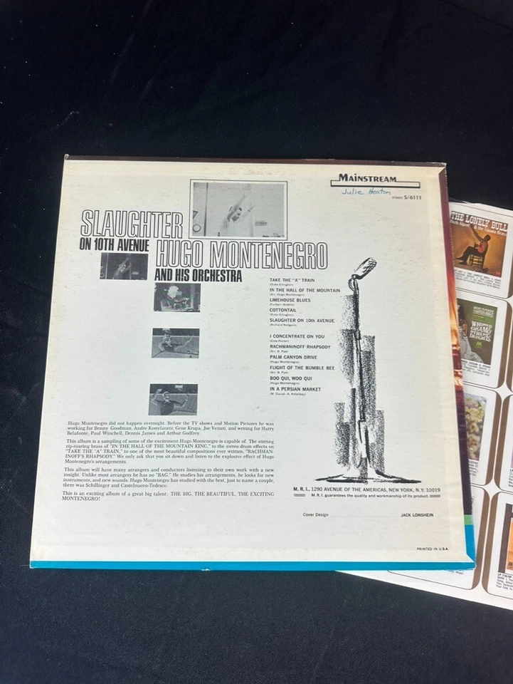 VTG HUGO MONTENEGRO Slaughter On 10th Avenue 1968 Orchestra Jazz Pop Classical Foto 2 de 4