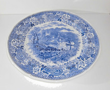 Tortenplatte Villeroy & Boch Burgenland blau, Mettlacher Kupferdruck - gebraucht