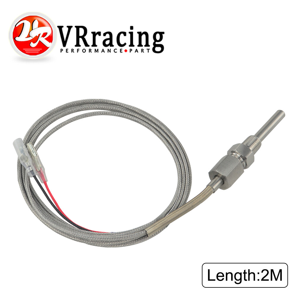 2m EGT Temperature Sensor K Type Exhaust Gas Probe Thermocouple 1/8 NPT Threads