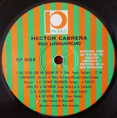 HECTOR CABRERA ** Idolo Latinoamericano** ORIGINAL LP Venezuela | eBay