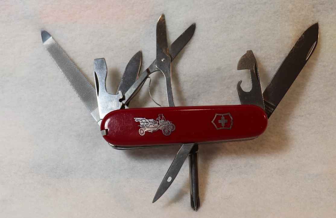 Rare Vintage Victorinox Swiss Army 8-Blade Knife with Antique Car Handle