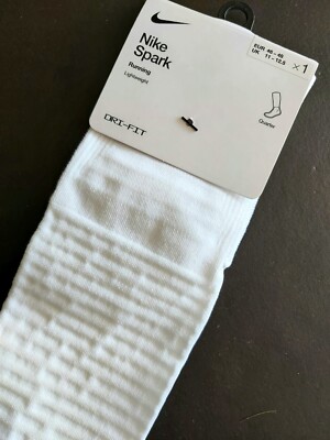 NIKE SPARK White Lightweight QUARTER Dri-Fit RUNNING