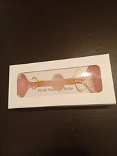 New in Box - Women's Rose Quartz Rose Gold Facial Massage Roller
