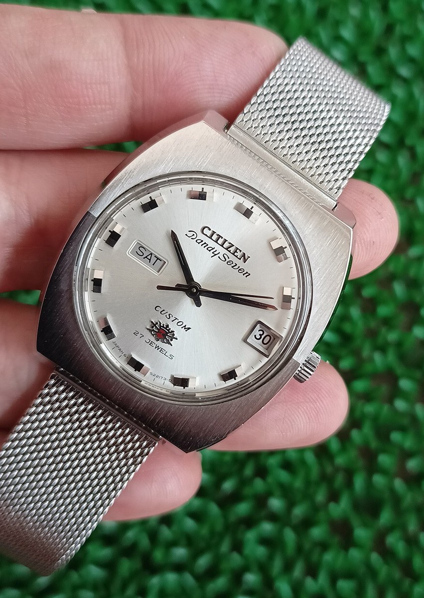 NICE VINTAGE CITIZEN DANDY SEVEN CUSTOM 27 JEWELS DAY/DATE