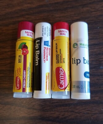 Pack Of 4 Lip Balm, Assorted Brands, Carmex, Healthmart