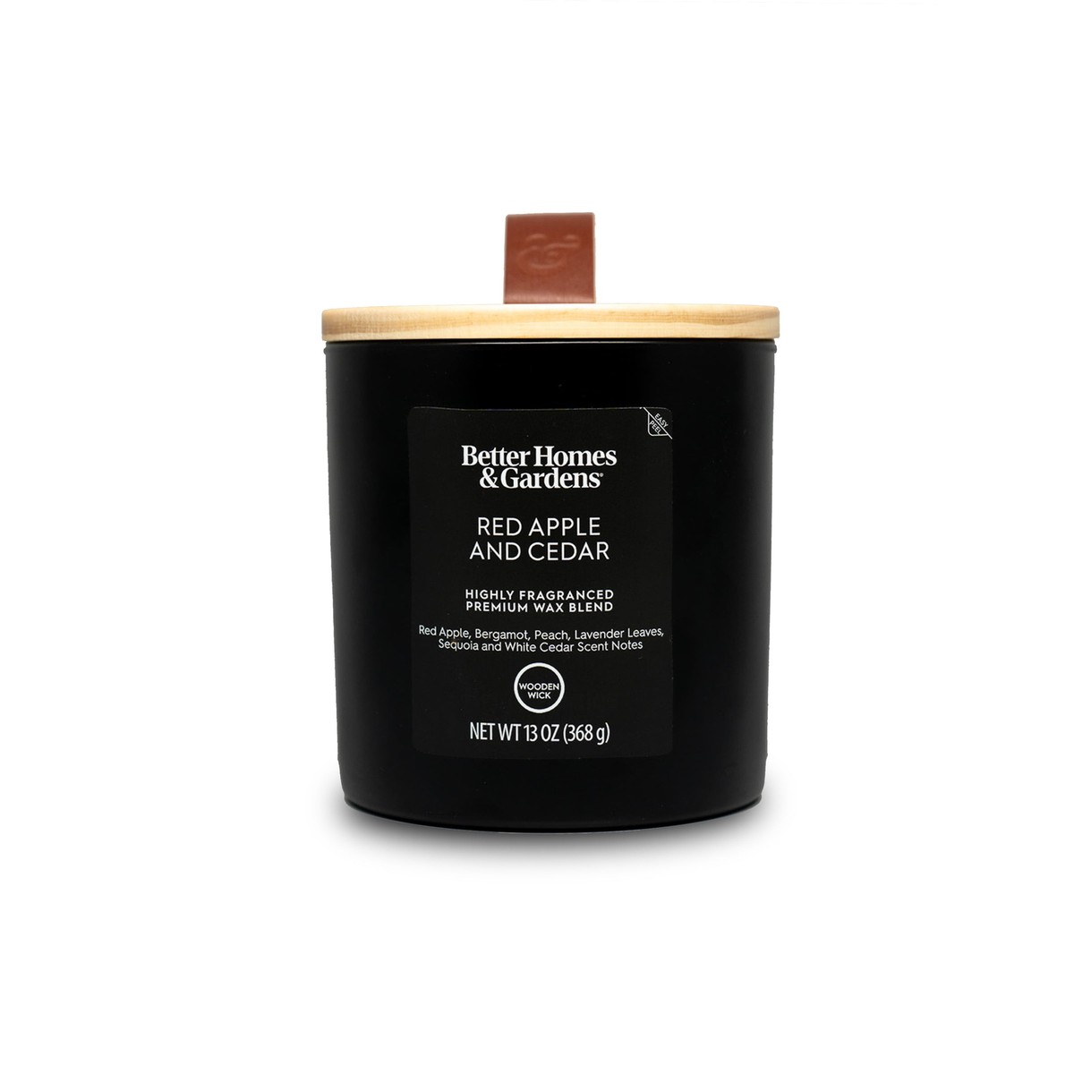 Better Homes & Gardens 13oz Red Apple and Cedar Scented Wooden Wick Jar  Candle