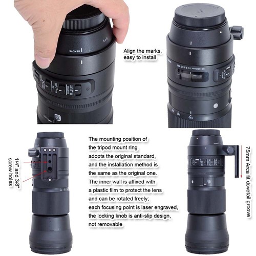 Lens Collar Tripod Mount Ring Bracket for Sigma 150-600mm f/5-6.3 DG OS HSM C - Picture 5 of 23