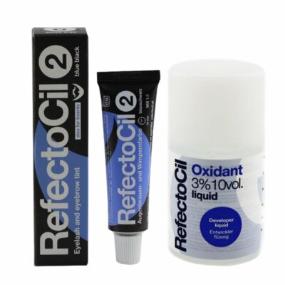 RefectoCil Oxidant 3% Liquid Entwickler 100ml & 15ml RefectoCil blauschwarz Set